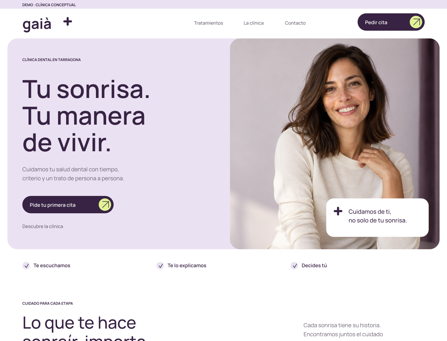 Diseño de la web conceptual de Clínica Gaià